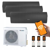 Klimatyzator Gree Multisplit 3x FAIRY DARK Grafit wydajny do 80m2 WiFi 3D