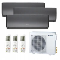 Gree Multisplit 3x Pular PRO Black Czarny 90m2 do mieszkania 3D WiFi
