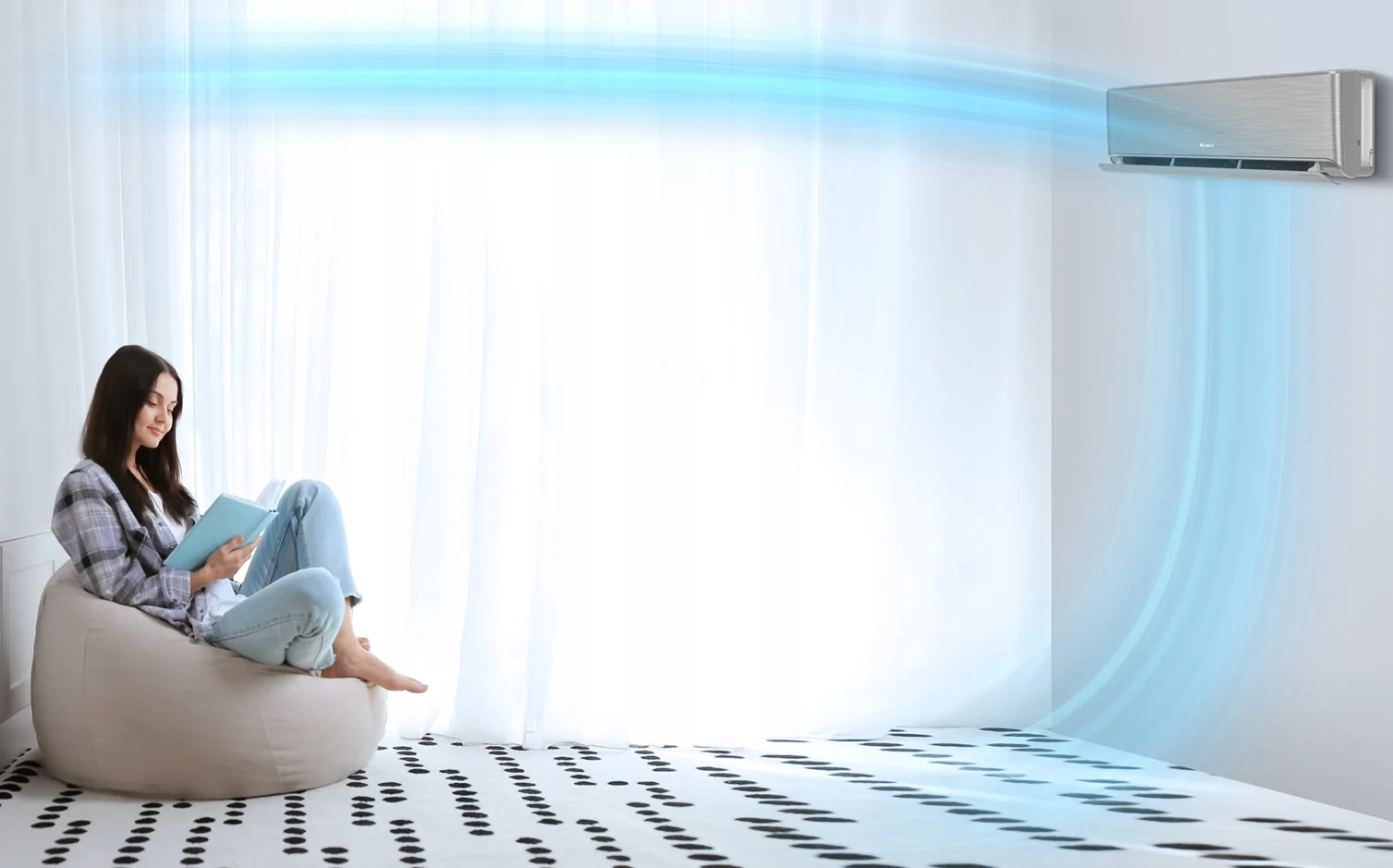 Klimatyzator domowy Gree Airy Srebrny 7,1kW WiFi Wydajny Jonizacja UV 2024