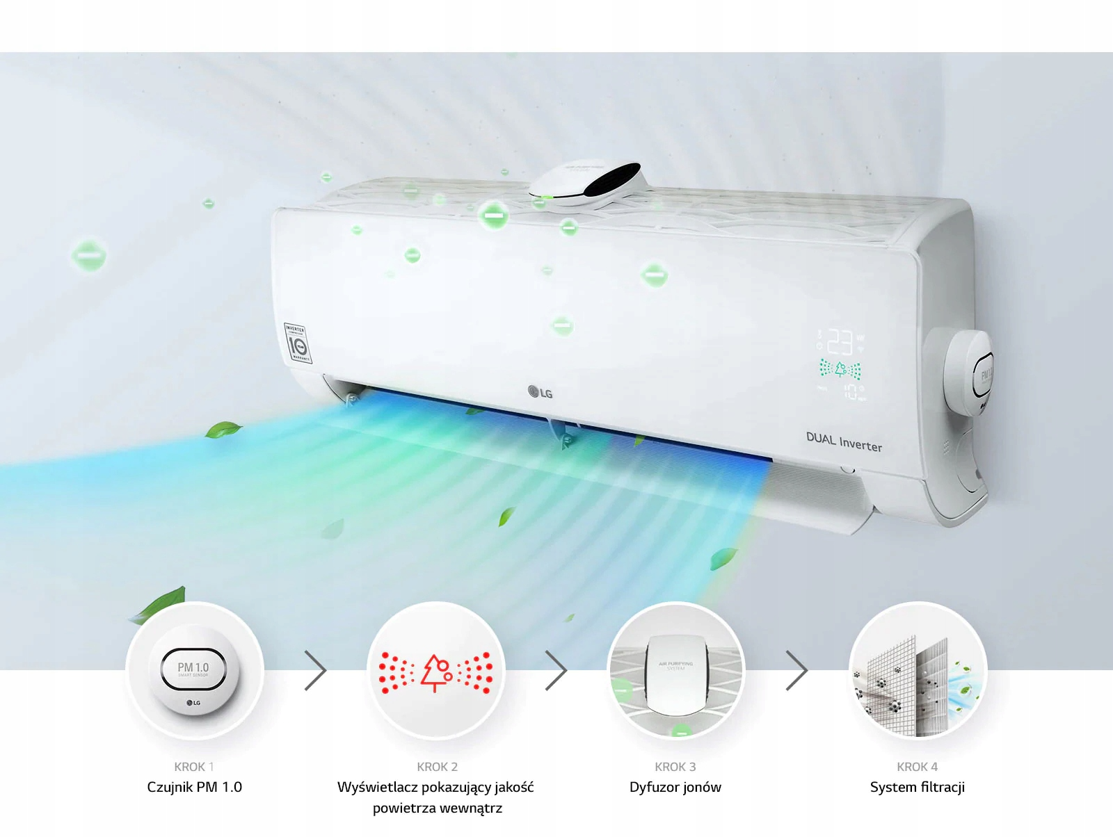 KLIMATYZACJA LG DUALCOOL 2,5kW WiFi PilotCiepło Klimatyzator Kod producenta AP09RK
