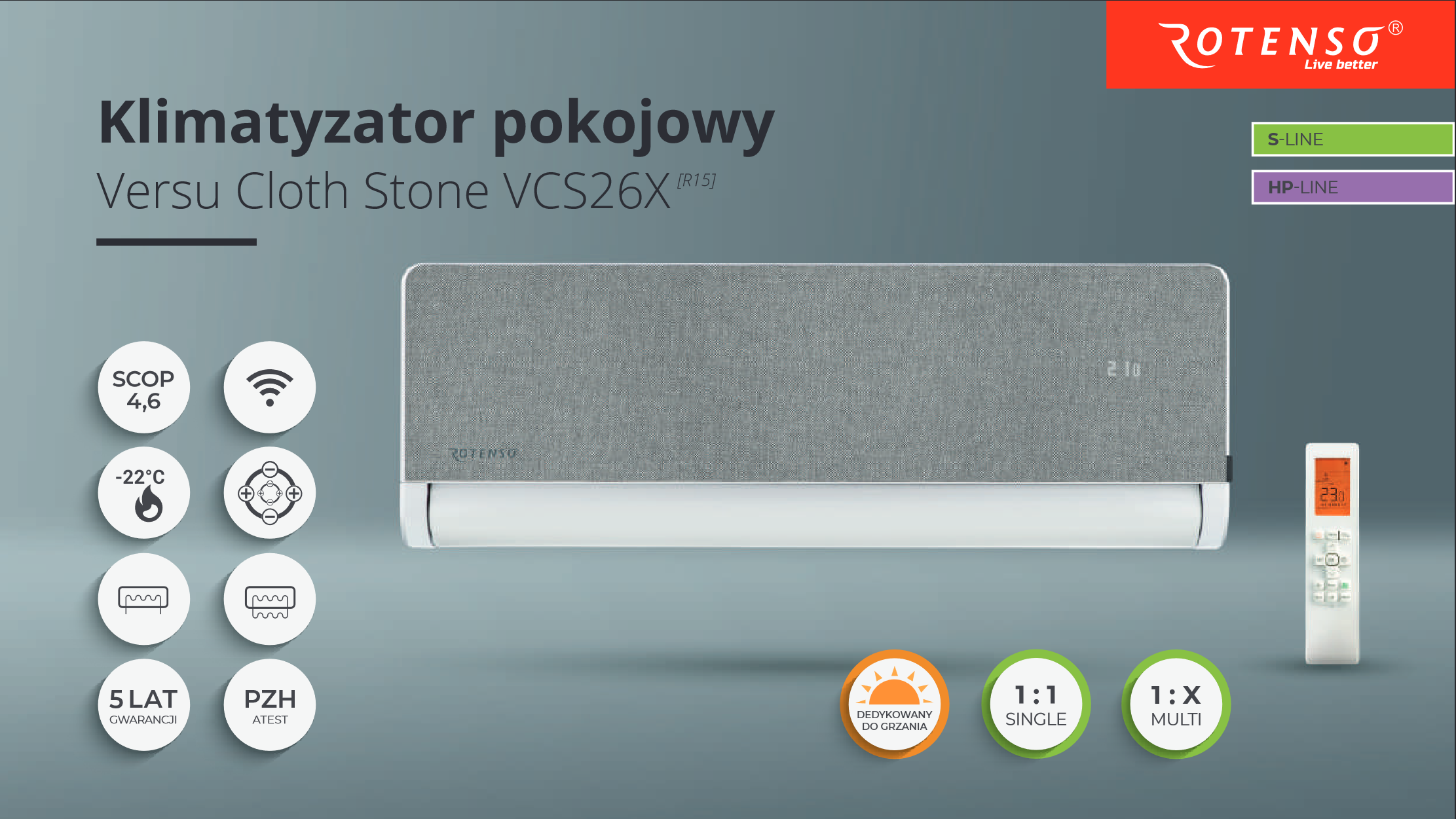 Klimatyzator Rotenso Versu Cloth Stone