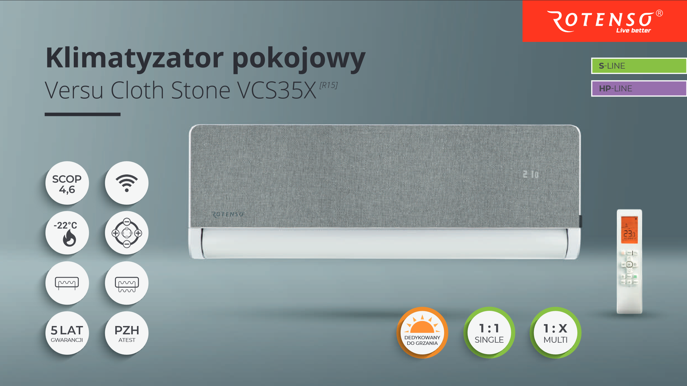 Klimatyzator Rotenso Versu Cloth Stone