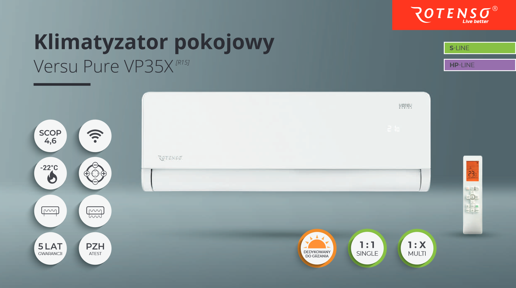Klimatyzator Rotenso Versu Pure